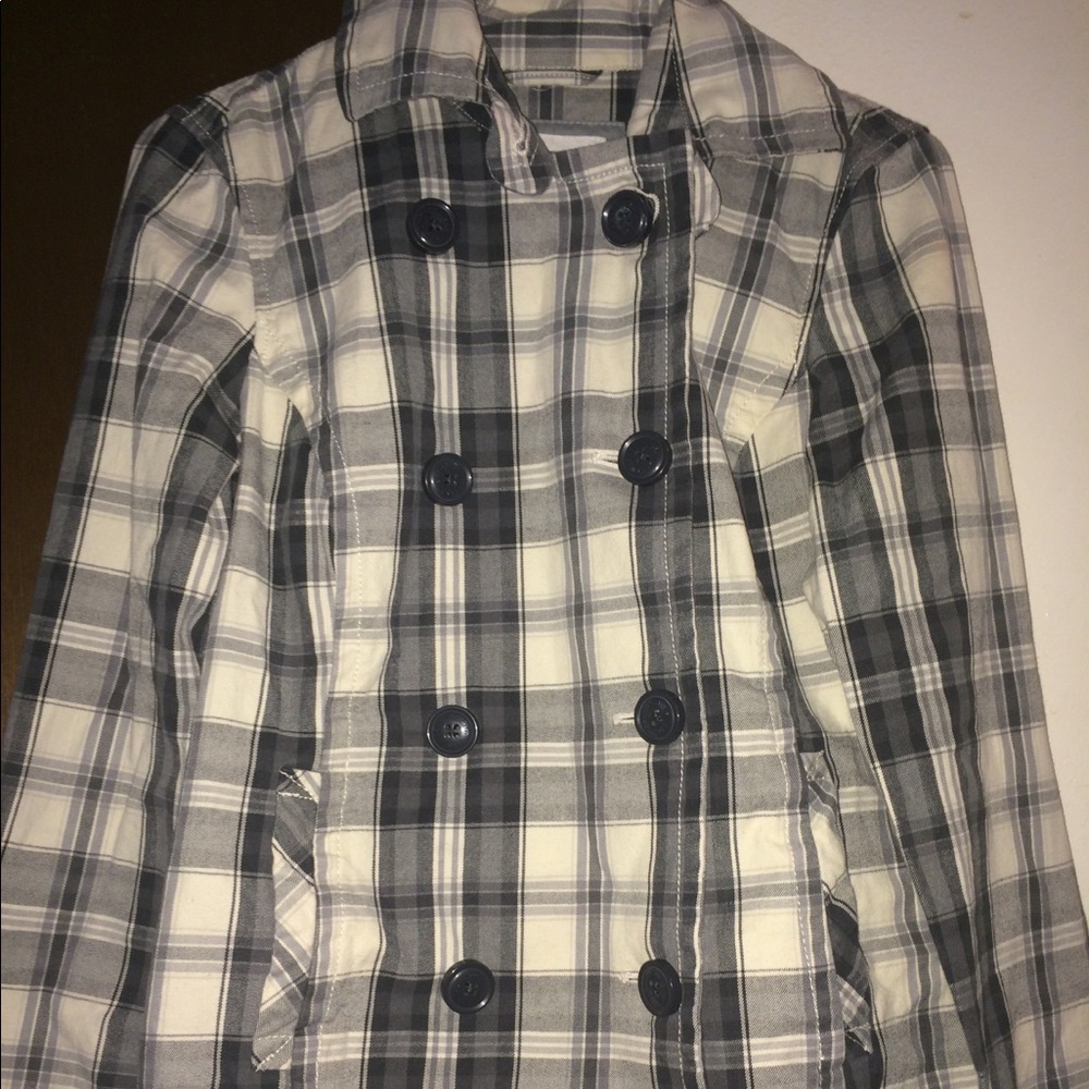Women’s plaid pea coat